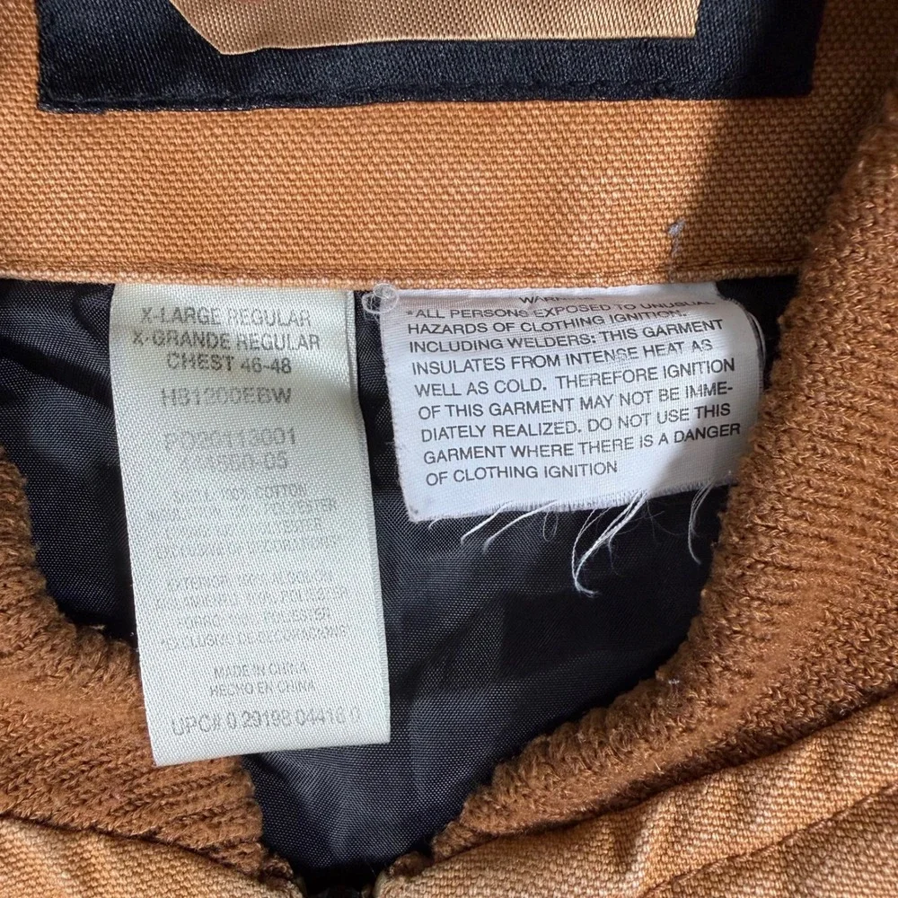 Big Smith Mens XL Brown Duck Canvas Work Vest Quilted Lined HB1200EBW Full Zip